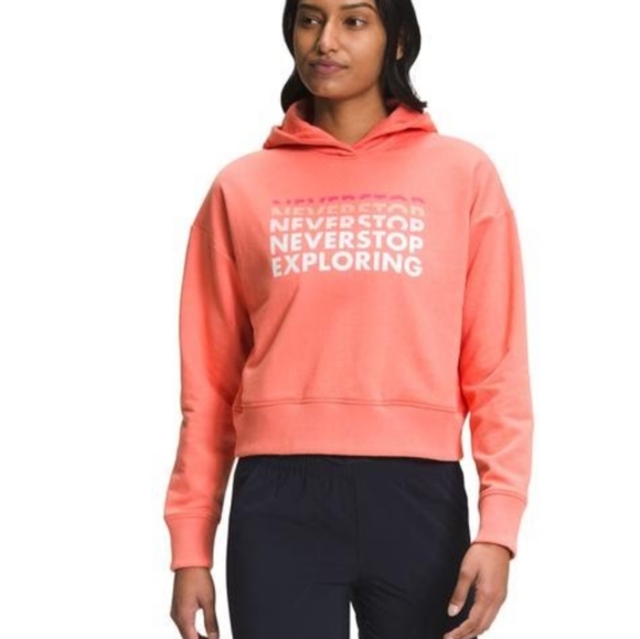 The North face hoodie never stop exploring womens hand pockets sweatshirt Orange - Picture 1 of 9